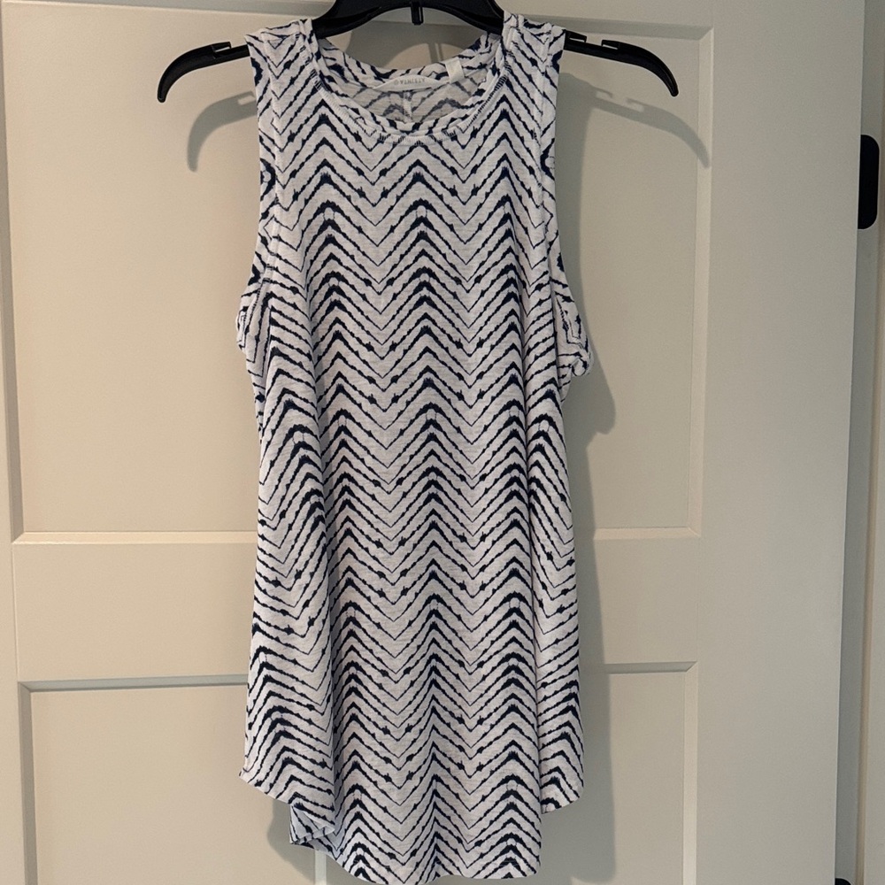Athleta Black and White Chevron Tank Top